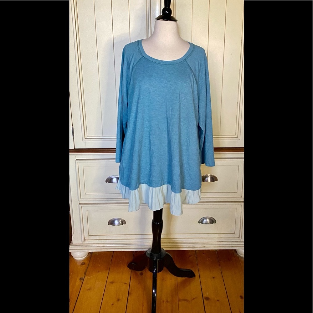 🌟LOGO | Lounge Wear Layered Look Ruffle Hem Tunic🌟 NWOT🌟